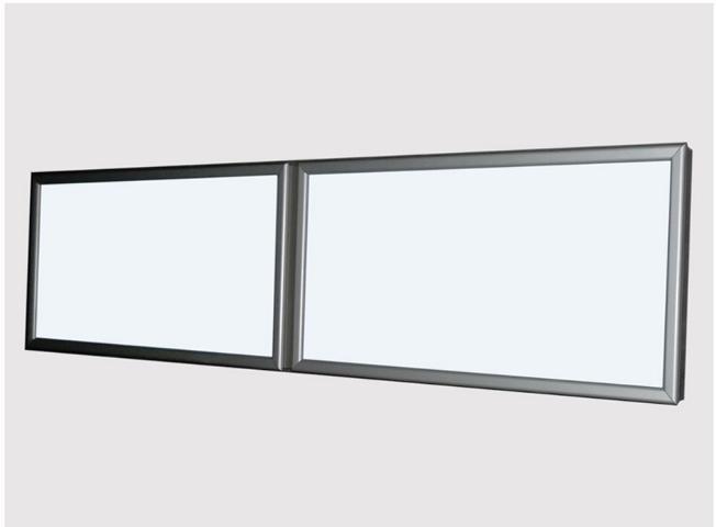 Flat-LED Leuchtkasten 2 Fenster mit Klapprahmen